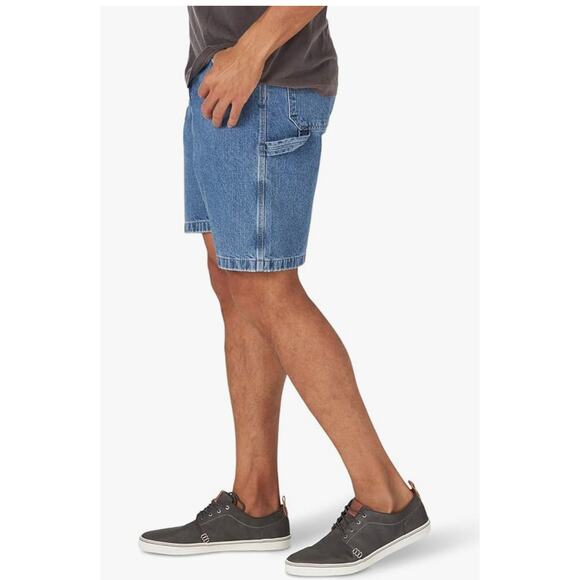 Wrangler Authentics Mens Loose Fit Carpenter Short Size 42 Antique Stonewash New - Picture 4 of 11